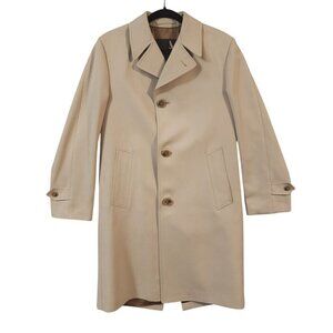 Gleneagles Men Beige Modern Classic Trench Coat Rain Repellent Button-Up Sz 36R